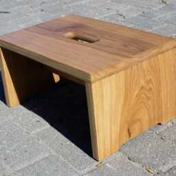 Stool Made Of Wood, Hardwood, Oak, Stable & Tip-Proof, Oiled New - thumbnail 2