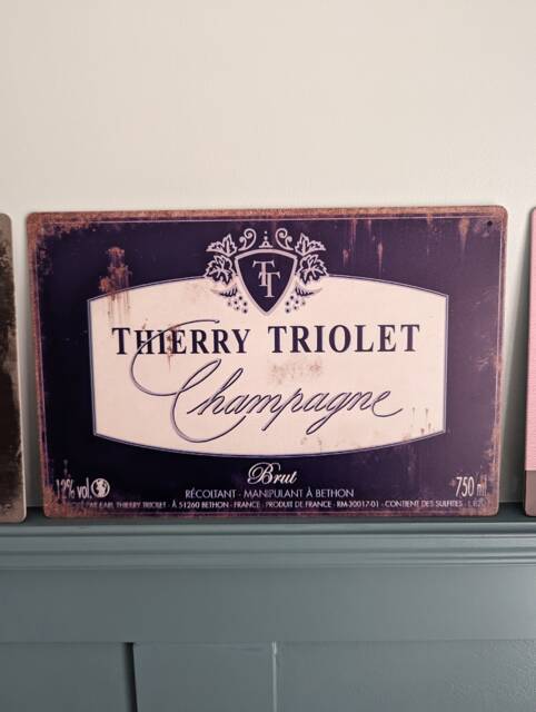 Thierry Triolet Champagne A4 Metal Sign 20x30cm Man Cave Plaque Wall Art Gift