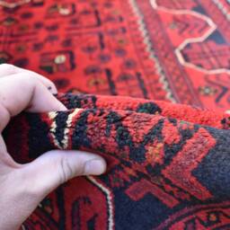Handmade Wool Bukhara Rug Afghan Turkmen Oriental Rug - 5.0x3.4 Ft - thumbnail 4