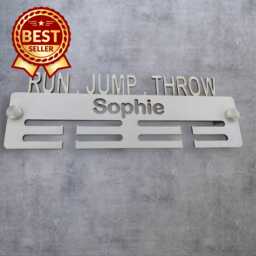 Run, Jump, Throw Medal Hanger - Custom Name & Colour - thumbnail 1