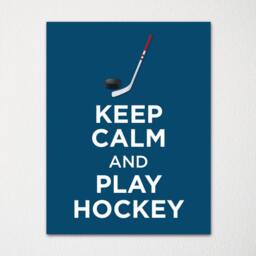 Keep Calm & Play Hockey - Fine Art Print Choice Of Color Purchase 3 Receive 1 Free Custom Prints Available - thumbnail 2