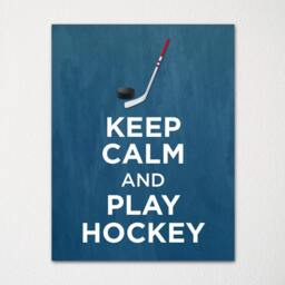 Keep Calm & Play Hockey - Fine Art Print Choice Of Color Purchase 3 Receive 1 Free Custom Prints Available - thumbnail 1
