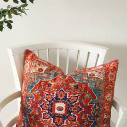 Printed Cotton Cushion Cover Vintage Persian Carpet Design - thumbnail 3