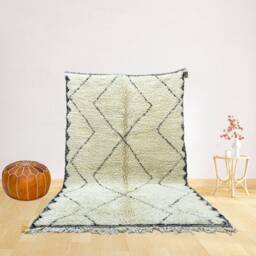 Handmade Boujaad Wool Rug, Moroccan Berber Carpet, Abstract Design - thumbnail 1