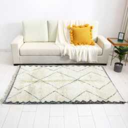 Handmade Boujaad Wool Rug, Moroccan Berber Carpet, Abstract Design - thumbnail 2