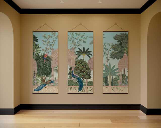 Mughal Garden Tapestry - Wall Hanging Unique Art - image 1