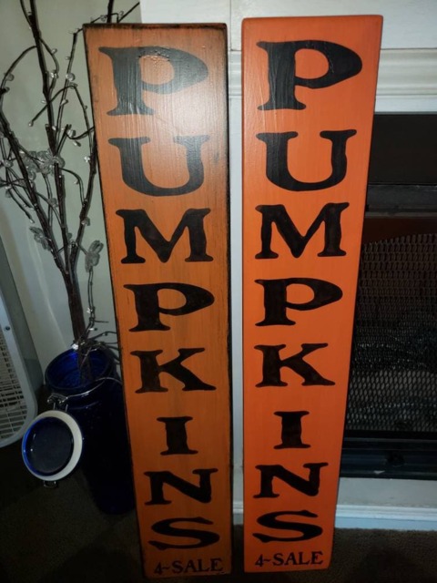 Pumpkins Sign Distressed Wood Rustic Fall Entryway Large Porch Farmhouse Decor Wall Hanging Autumn Decoration Halloween - image 1