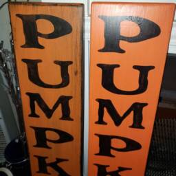 Pumpkins Sign Distressed Wood Rustic Fall Entryway Large Porch Farmhouse Decor Wall Hanging Autumn Decoration Halloween - thumbnail 2