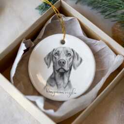 Personalised Hungarian Vizsla Dog Christmas Bauble, Breed Ceramic Lovers Gift - thumbnail 2
