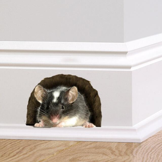 Mouse in Hole Wall Decal Sticker, Cute Mural Graphic For Home Decor, Vinyl Skirting Board Animal Art - image 1
