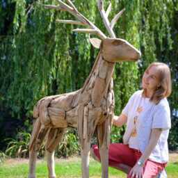 Teak Root Wood Stag/Reindeer Home Or Garden Sculpture - thumbnail 2