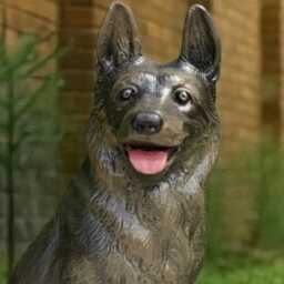 Large German Shepherd Statue Garden Dog Figure Concrete Memorial Ornament Cement Handmade - thumbnail 4