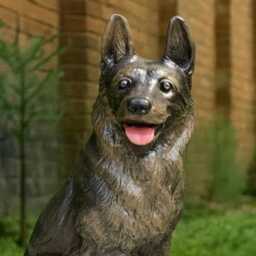 Large German Shepherd Statue Garden Dog Figure Concrete Memorial Ornament Cement Handmade - thumbnail 3