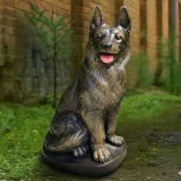 Large German Shepherd Statue Garden Dog Figure Concrete Memorial Ornament Cement Handmade