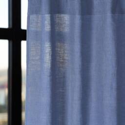 Set Of 2 Linen Tab Top Curtain Panels, Linen Bedroom Curtains, Living Room Window Panels - thumbnail 3