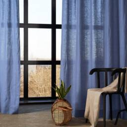 Set Of 2 Linen Tab Top Curtain Panels, Linen Bedroom Curtains, Living Room Window Panels - thumbnail 2