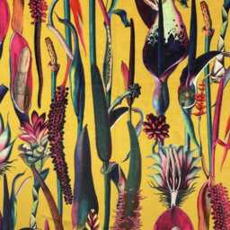 Mustard Botanical Velvet Lampshade, French Drum Empire Shade - thumbnail 2
