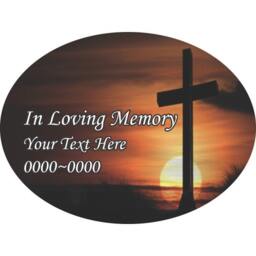 Cross in Loving Memory Full Color Oval 009 Custom Vinyl Wall Decal Or Car Sticker - Ilmfullcoloroval009Et