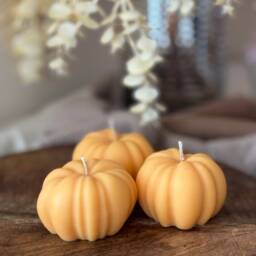 Autumnal Harvest Bundle, Pumpkin Shaped Candle Decoration 3 Natural Soy Candles - thumbnail 2