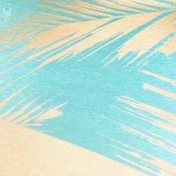 Tropical Cushion Cover With Light Gold Leaves On The Turquoise - Double Sided Printing Pillow Chenille Multi Size Options - thumbnail 2