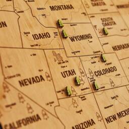 Push Pin Usa National Park Map, Wood Map Of United States Apartment Decor, Wooden Wall Art 5Th Anniversary Gift, Travel - thumbnail 3