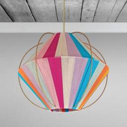 Handmade Woven Yarn Lampshade Universal-4900 Colors Colorful Bon Pendant Light - thumbnail 2
