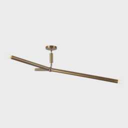 Mid-Century Modern Brass 3-Arm Chandelier, Sputnik Style - thumbnail 3