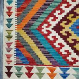 Tribal Rug, Handmade Artisan Afghan Turkish Scandinavian Navajo Bohemian Flatweave Wool Kilim Rug 152x98 cm - thumbnail 4
