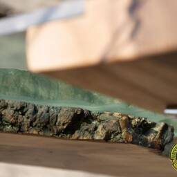 Live Edge River Coffee Table With Glowing Resin Fill in & Shiny Legs - thumbnail 4