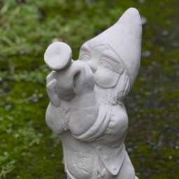Stone Gnome With Musical Instrument Sculpture Concrete Musician Decor Outdoor Pixie Statue Garden & Home Ornament Musician Gift Yard Art - thumbnail 2