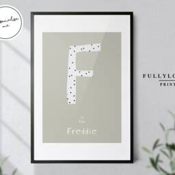 Personalised Initial Name Print - Kids Bedroom Decor Girls Boys Playroom Scandi Baby Shower Christmas Gifts - thumbnail 3