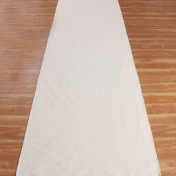 Hand Block Printed Cotton Kilim Runner Rug - Off-White Woven Durrie - thumbnail 2