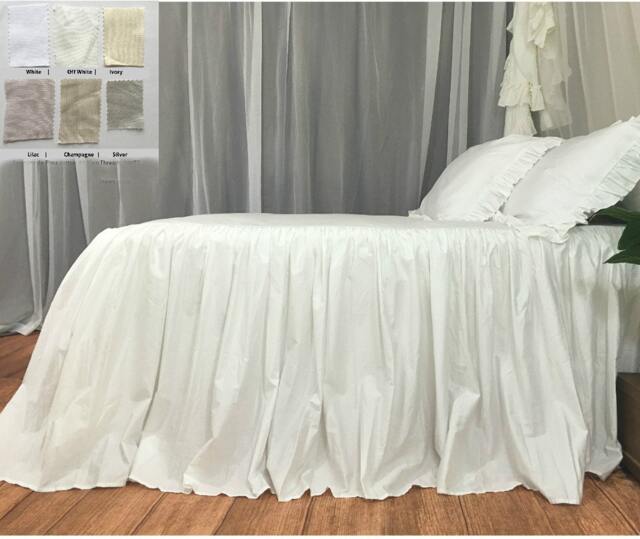 Bedspread, Ruffled Bed Cover Custom Made From Long Staple Pima Cotton - image 1