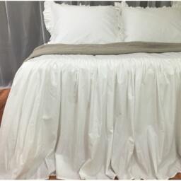 Bedspread, Ruffled Bed Cover Custom Made From Long Staple Pima Cotton - thumbnail 3
