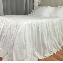 Bedspread, Ruffled Bed Cover Custom Made From Long Staple Pima Cotton - thumbnail 2