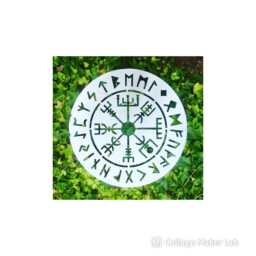 Viking Compass Metal Wall Art Norse Mythology Home Decor Or Garden Plaque Brushed Steel Silver Hanging - thumbnail 2