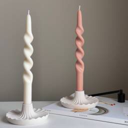 Round Jesmonite Candlestick Holder Elegant Table Decor