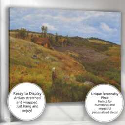 Rural Hillside Cottage Countryside Landscape With Wild Heather Canvas Wall Art Print Decor Picture Ready To Hang - thumbnail 3