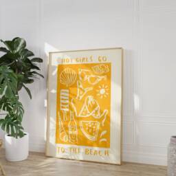 Hot Girls Go To The Beach - Summer Days Poster Summery Sun House Print Home Wall Art Trendy Aesthetic - thumbnail 3
