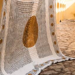 Handmade Cotton Quilt - Reversible Boho Comforter For Queen & King Beds, 100% Set, Block-Printed Indian Kantha Bedspread - thumbnail 2