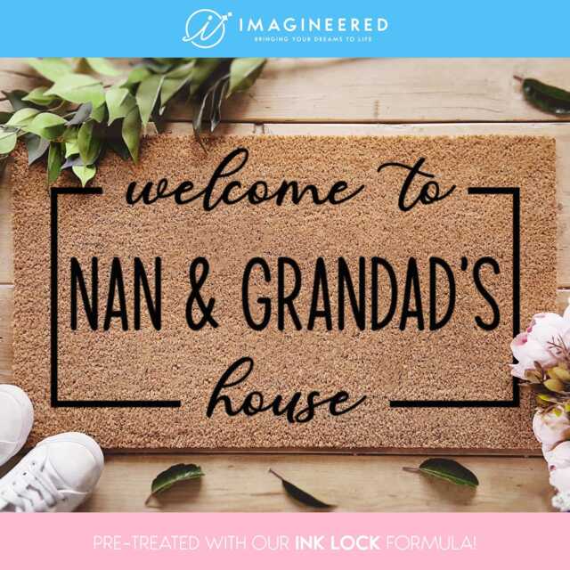 Personalized Grandparents Welcome Doormat - Grandparent Gift Custom Coir Mat For Home Decor Family - image 1