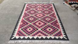 Handwoven Kilim Tribal Wool Rug 5x8 Feet Turkish Oriental Area Carpet Decorative Bohemian Rug For Living Room - thumbnail 1