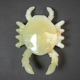 Handmade Green Onyx Crab Sculpture, Metaphysical Stone Decor - thumbnail 4