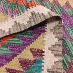 Classic Kilim Runner, Handmade Artisan Afghan Turkish Aztec Sheep Wool Runner Rug 188x68 cm - thumbnail 3
