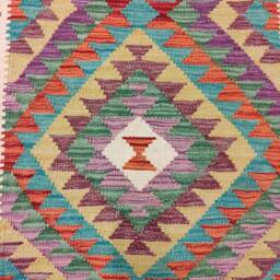 Classic Kilim Runner, Handmade Artisan Afghan Turkish Aztec Sheep Wool Runner Rug 188x68 cm - thumbnail 4