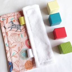 Baby Plush Comforter With Fox & Flower Print, Small Square Comfort Blanket For Newborn, Luxuriously Soft Pink Lovey, Baby Sleep Routine - thumbnail 3