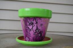 Wicked Witch Of The West Wizard Oz Decorative Decoupage Flower Pot & Saucer