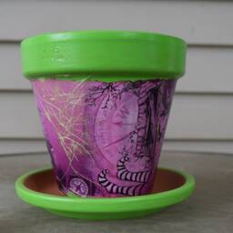 Wicked Witch Of The West Wizard Oz Decorative Decoupage Flower Pot & Saucer - thumbnail 3