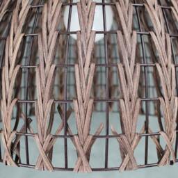 Brown Rattan Sphere Pendant Light, Woven Ceiling Lamp - thumbnail 3