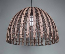 Brown Rattan Sphere Pendant Light, Woven Ceiling Lamp